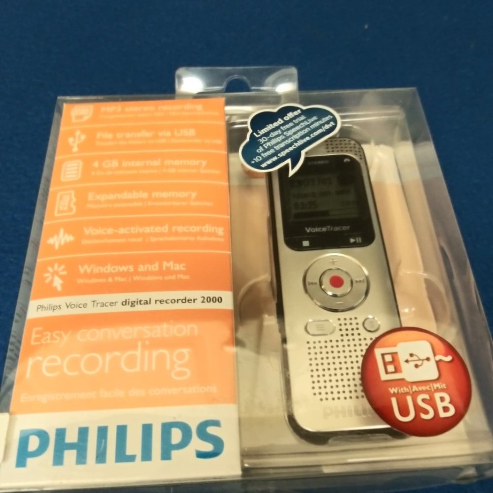 Philips Voice Tracer 2000 Stereo Digital Recorder